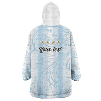 Argentina Campeones del Mundo 2026 Personalized Wearable Blanket Hoodie Albiceleste Trophy Splash Art Soccer Champion