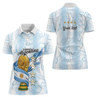 Argentina Campeones del Mundo 2026 Personalized Women Polo Shirt Albiceleste Trophy Splash Art Soccer Champion