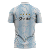 Argentina Campeones del Mundo 2026 Personalized Zipper Polo Shirt Albiceleste Trophy Splash Art Soccer Champion