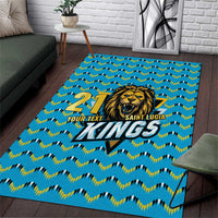 Custom Caribbean Cricket Saint Lucia Area Rug Glory is Ours Kings Rule 2025 - Wonder Print Shop