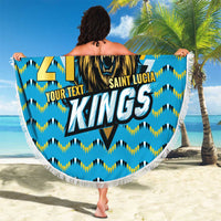 Custom Caribbean Cricket Saint Lucia Beach Blanket Glory is Ours Kings Rule 2025 - Wonder Print Shop