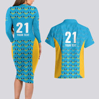 Custom Caribbean Cricket Saint Lucia Couples Matching Long Sleeve Bodycon Dress and Hawaiian Shirt Glory is Ours Kings Rule 2025 - Wonder Print Shop