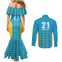 Custom Caribbean Cricket Saint Lucia Couples Matching Mermaid Dress and Long Sleeve Button Shirt Glory is Ours Kings Rule 2025 - Wonder Print Shop