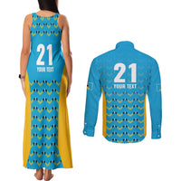 Custom Caribbean Cricket Saint Lucia Couples Matching Tank Maxi Dress and Long Sleeve Button Shirt Glory is Ours Kings Rule 2025 - Wonder Print Shop