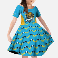 Custom Caribbean Cricket Saint Lucia Kid Short Sleeve Dress Glory is Ours Kings Rule 2025 - Wonder Print Shop