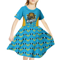 Custom Caribbean Cricket Saint Lucia Kid Short Sleeve Dress Glory is Ours Kings Rule 2025 - Wonder Print Shop