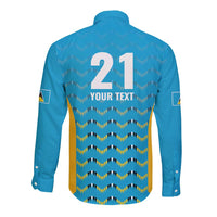 Custom Caribbean Cricket Saint Lucia Long Sleeve Button Shirt Glory is Ours Kings Rule 2025 - Wonder Print Shop
