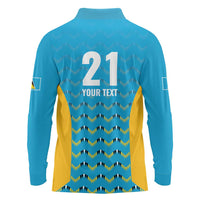 Custom Caribbean Cricket Saint Lucia Long Sleeve Polo Shirt Glory is Ours Kings Rule 2025 - Wonder Print Shop