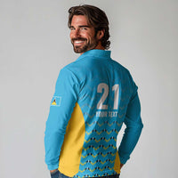 Custom Caribbean Cricket Saint Lucia Long Sleeve Polo Shirt Glory is Ours Kings Rule 2025 - Wonder Print Shop