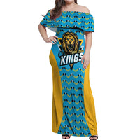Custom Caribbean Cricket Saint Lucia Off Shoulder Maxi Dress Glory is Ours Kings Rule 2025 - Wonder Print Shop