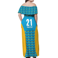 Custom Caribbean Cricket Saint Lucia Off Shoulder Maxi Dress Glory is Ours Kings Rule 2025 - Wonder Print Shop