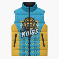 Custom Caribbean Cricket Saint Lucia Sleeveless Puffer Jacket Glory is Ours Kings Rule 2025 - Wonder Print Shop