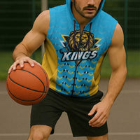Custom Caribbean Cricket Saint Lucia Sleeveless Zip Hoodie Glory is Ours Kings Rule 2025 - Wonder Print Shop