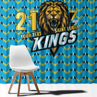 Custom Caribbean Cricket Saint Lucia Window Curtain Glory is Ours Kings Rule 2025 - Wonder Print Shop