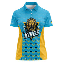Custom Caribbean Cricket Saint Lucia Women Polo Shirt Glory is Ours Kings Rule 2025 - Wonder Print Shop