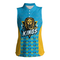 Custom Caribbean Cricket Saint Lucia Women Sleeveless Polo Shirt Glory is Ours Kings Rule 2025 - Wonder Print Shop