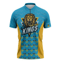 Custom Caribbean Cricket Saint Lucia Zipper Polo Shirt Glory is Ours Kings Rule 2025 - Wonder Print Shop