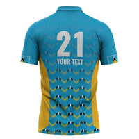 Custom Caribbean Cricket Saint Lucia Zipper Polo Shirt Glory is Ours Kings Rule 2025 - Wonder Print Shop