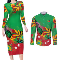 Custom Caribbean Cricket St Kitts and Nevis Couples Matching Long Sleeve Bodycon Dress and Long Sleeve Button Shirt Patriots Reign 2025 - Wonder Print Shop