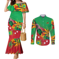 Custom Caribbean Cricket St Kitts and Nevis Couples Matching Mermaid Dress and Long Sleeve Button Shirt Patriots Reign 2025 - Wonder Print Shop