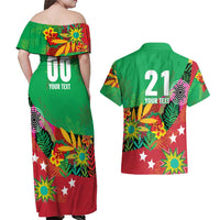 Custom Caribbean Cricket St Kitts and Nevis Couples Matching Off Shoulder Maxi Dress and Hawaiian Shirt Patriots Reign 2025 - Wonder Print Shop