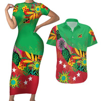 Custom Caribbean Cricket St Kitts and Nevis Couples Matching Short Sleeve Bodycon Dress and Hawaiian Shirt Patriots Reign 2025 - Wonder Print Shop