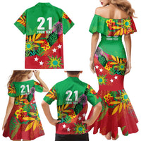 Custom Caribbean Cricket St Kitts and Nevis Family Matching Mermaid Dress and Hawaiian Shirt Patriots Reign 2025 - Wonder Print Shop