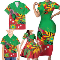 Custom Caribbean Cricket St Kitts and Nevis Family Matching Short Sleeve Bodycon Dress and Hawaiian Shirt Patriots Reign 2025 - Wonder Print Shop