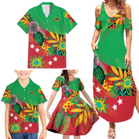 Custom Caribbean Cricket St Kitts and Nevis Family Matching Summer Maxi Dress and Hawaiian Shirt Patriots Reign 2025 - Wonder Print Shop