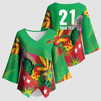 Custom Caribbean Cricket St Kitts and Nevis Kimono Sleeve Blouse Patriots Reign 2025 - Wonder Print Shop