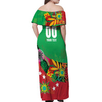 Custom Caribbean Cricket St Kitts and Nevis Off Shoulder Maxi Dress Patriots Reign 2025 - Wonder Print Shop