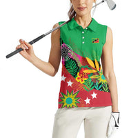 Custom Caribbean Cricket St Kitts and Nevis Women Sleeveless Polo Shirt Patriots Reign 2025 - Wonder Print Shop
