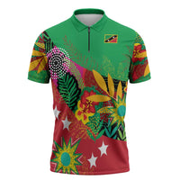 Custom Caribbean Cricket St Kitts and Nevis Zipper Polo Shirt Patriots Reign 2025 - Wonder Print Shop