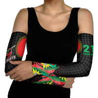 Custom Caribbean Cricket St Kitts and Nevis Arm Sleeves Two Islands One Fire Patriots Crown 2025 - Black - Wonder Print Shop