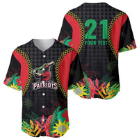 Custom Caribbean Cricket St Kitts and Nevis Baseball Jersey Two Islands One Fire Patriots Crown 2025 - Black - Wonder Print Shop