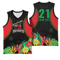 Custom Caribbean Cricket St Kitts and Nevis Basketball Jersey Two Islands One Fire Patriots Crown 2025 - Black - Wonder Print Shop