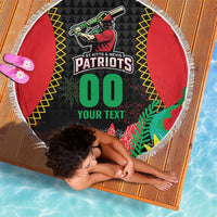 Custom Caribbean Cricket St Kitts and Nevis Beach Blanket Two Islands One Fire Patriots Crown 2025 - Black - Wonder Print Shop