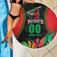 Custom Caribbean Cricket St Kitts and Nevis Beach Blanket Two Islands One Fire Patriots Crown 2025 - Black - Wonder Print Shop