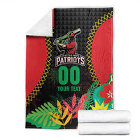 Custom Caribbean Cricket St Kitts and Nevis Blanket Two Islands One Fire Patriots Crown 2025 - Black - Wonder Print Shop