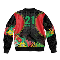 Custom Caribbean Cricket St Kitts and Nevis Bomber Jacket Two Islands One Fire Patriots Crown 2025 - Black - Wonder Print Shop