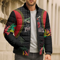 Custom Caribbean Cricket St Kitts and Nevis Bomber Puffer Jacket Two Islands One Fire Patriots Crown 2025 - Black - Wonder Print Shop