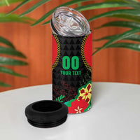 Custom Caribbean Cricket St Kitts and Nevis 4 in 1 Can Cooler Tumbler Two Islands One Fire Patriots Crown 2025 - Black - Wonder Print Shop