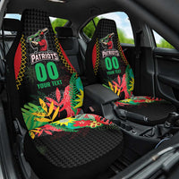 Custom Caribbean Cricket St Kitts and Nevis Car Seat Cover Two Islands One Fire Patriots Crown 2025 - Black - Wonder Print Shop