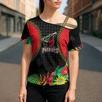 Custom Caribbean Cricket St Kitts and Nevis Cross Shoulder Shirt Two Islands One Fire Patriots Crown 2025 - Black - Wonder Print Shop