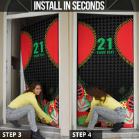 Custom Caribbean Cricket St Kitts and Nevis Door Cover Two Islands One Fire Patriots Crown 2025 - Black - Wonder Print Shop