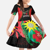 Custom Caribbean Cricket St Kitts and Nevis Family Matching Mermaid Dress and Hawaiian Shirt Two Islands One Fire Patriots Crown 2025 - Black - Wonder Print Shop