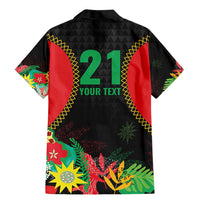 Custom Caribbean Cricket St Kitts and Nevis Family Matching Mermaid Dress and Hawaiian Shirt Two Islands One Fire Patriots Crown 2025 - Black - Wonder Print Shop