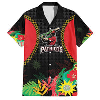 Custom Caribbean Cricket St Kitts and Nevis Family Matching Off The Shoulder Long Sleeve Dress and Hawaiian Shirt Two Islands One Fire Patriots Crown 2025 - Black - Wonder Print Shop