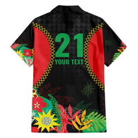 Custom Caribbean Cricket St Kitts and Nevis Family Matching Short Sleeve Bodycon Dress and Hawaiian Shirt Two Islands One Fire Patriots Crown 2025 - Black - Wonder Print Shop