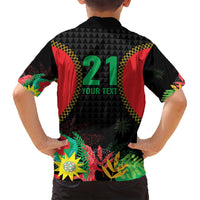Custom Caribbean Cricket St Kitts and Nevis Family Matching Summer Maxi Dress and Hawaiian Shirt Two Islands One Fire Patriots Crown 2025 - Black - Wonder Print Shop